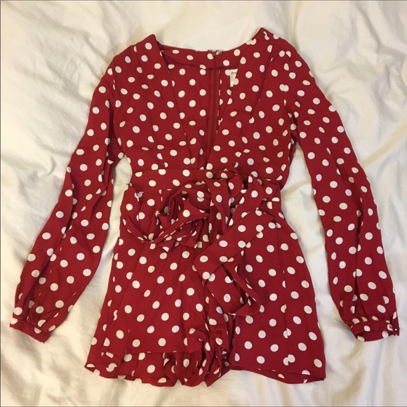 💖HOT PICK💖 PRIVACY PLEASE RED POLKA DOT ROMPER FROM REVOLVE - Picture 4 of 4